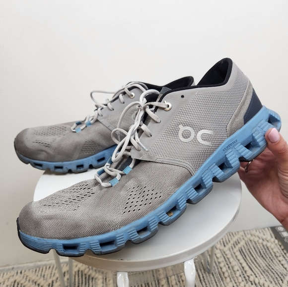 On Running Cloud X Mens Running Shoes Blue Gray Size 12.5. - Picture 1 of 9